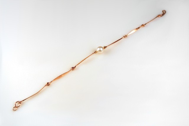 14k Rose Gold, Single Pearl