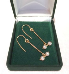 14k Rose Gold, 4mm Pink Pearls